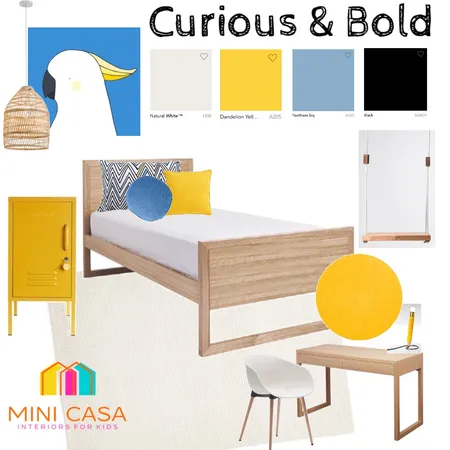 Curious & Bold Kid's Bedroom Mood Board Interior Design Mood Board by Sandy Folder on Style Sourcebook