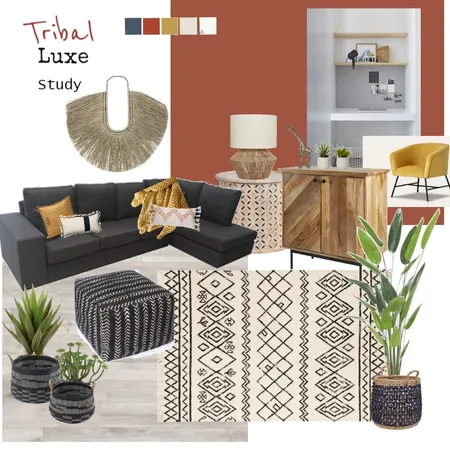 Tribal Luxe Study Interior Design Mood Board by Essence Home Styling on Style Sourcebook