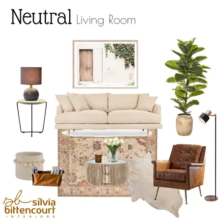 Neutral Living Room Interior Design Mood Board by Silvia Bittencourt on Style Sourcebook