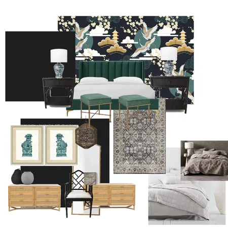 Asian Modern Masculine Bedroom Interior Design Mood Board by Eirynfox on Style Sourcebook