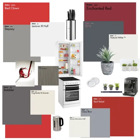 red white and grey kitchen Interior Design Mood Board by Babs on Style Sourcebook