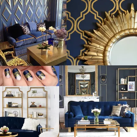 blue and gold Interior Design Mood Board by rich on Style Sourcebook