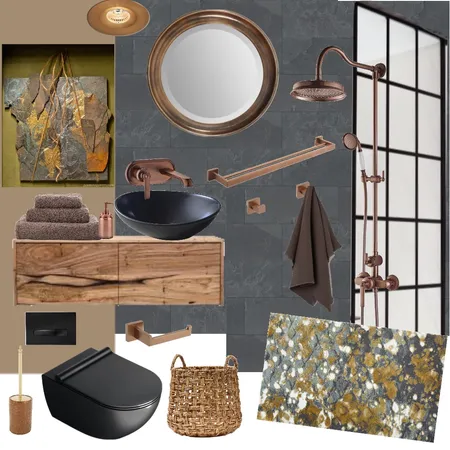 RUSTIC INDUSTRIAL BATHROOM Interior Design Mood Board by YANNII on Style Sourcebook