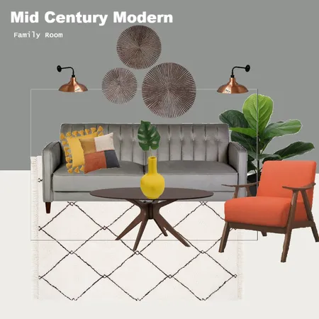 Mid Century Modern Concept 3 Family Room Interior Design Mood Board by Miss Micah J on Style Sourcebook