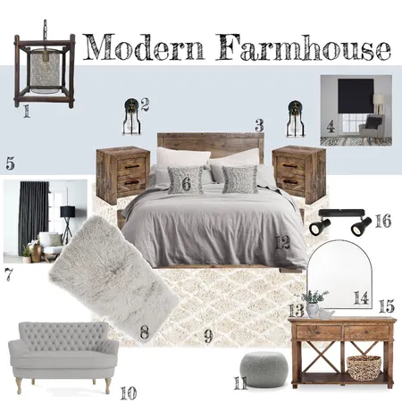 Modern Farmhouse Master Bedroom Interior Design Mood Board by INTERIORS for living on Style Sourcebook