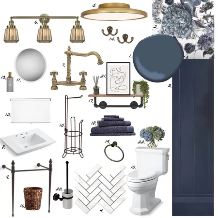 Room #3 Powder Room Interior Design Mood Board by Bayer Interiors on Style Sourcebook