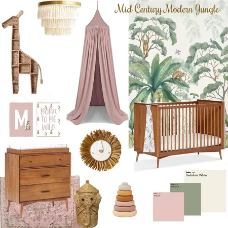 Mid Century Jungle Nursery Interior Design Mood Board by Bluebell Revival on Style Sourcebook