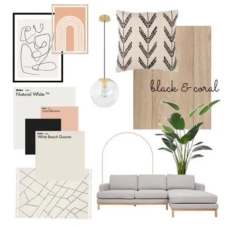 Warm: black and coral Interior Design Mood Board by B.Wright on Style Sourcebook