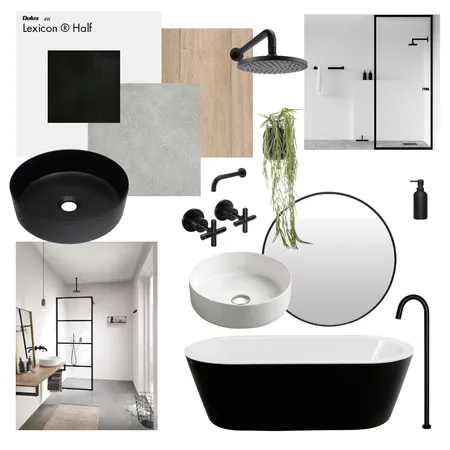 minimal black bathroom Interior Design Mood Board by B.Wright on Style Sourcebook