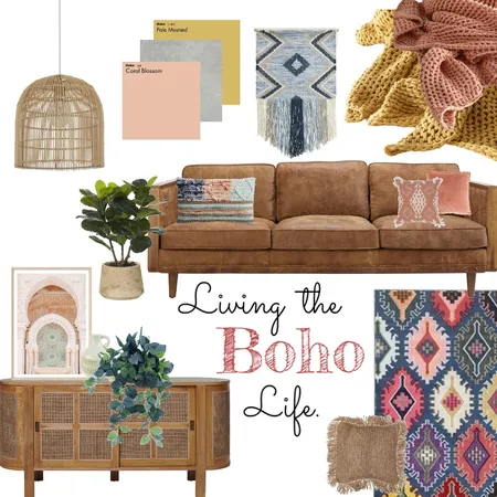 Boho Living room Interior Design Mood Board by Laura.OC on Style Sourcebook