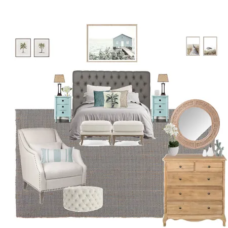 Hamptons Bedroom Interior Design Mood Board by Shelley Clark on Style Sourcebook