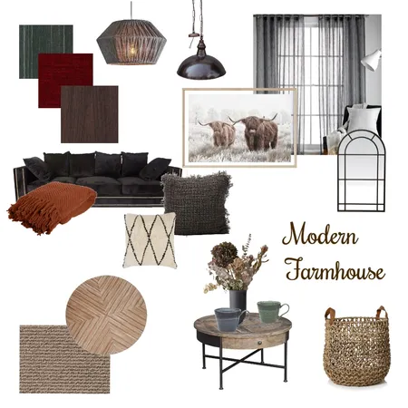 Dark Modern Farmhouse Interior Design Mood Board by sakara on Style Sourcebook