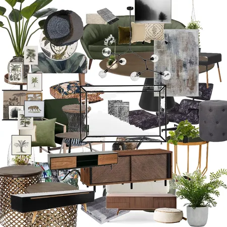 Concrete Jungle Living room Interior Design Mood Board by Noviana’s Interiors on Style Sourcebook