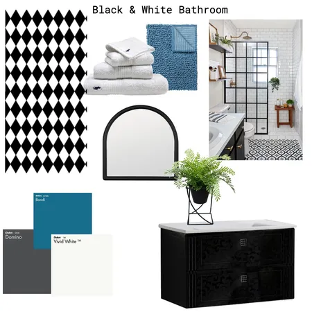 Black & White Bathroom Interior Design Mood Board by EmmaJoanne on Style Sourcebook