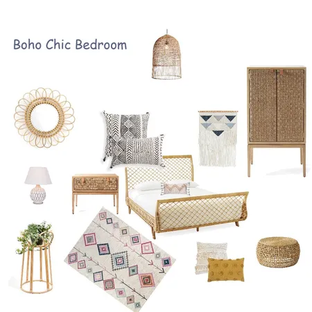 Boho Chic Bedroom Interior Design Mood Board by Khanyisa.Miya on Style Sourcebook