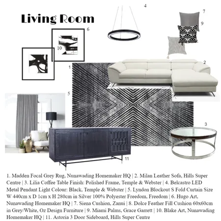 Living Room Interior Design Mood Board by SharonFitz on Style Sourcebook