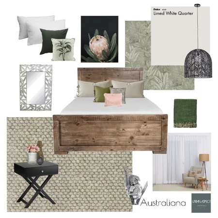 Australiana Bedroom Interior Design Mood Board by Urban Aspect Interiors & design on Style Sourcebook