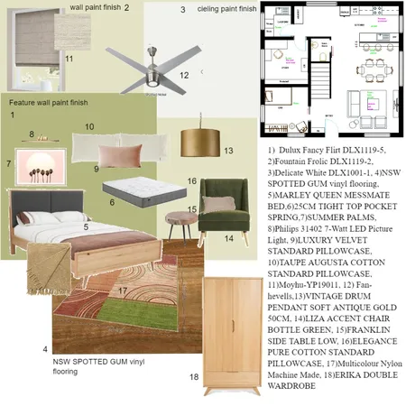 Sample board 4th - Guest room Interior Design Mood Board by AM on Style Sourcebook