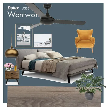 bedroom petrol Interior Design Mood Board by AndreeaKozma on Style Sourcebook