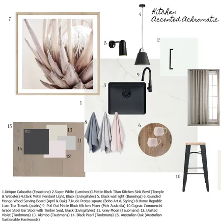 IDI - Kitchen Accented Achromatic Interior Design Mood Board by mtammyb on Style Sourcebook