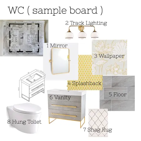 WC Sample Board Interior Design Mood Board by Shari Dang on Style Sourcebook