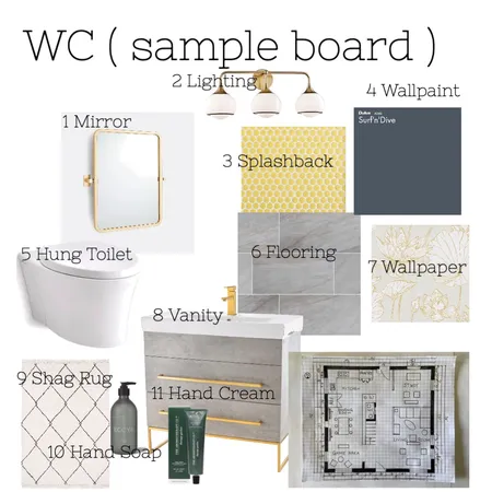 WC Sample Board Interior Design Mood Board by Shari Dang on Style Sourcebook