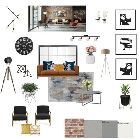 Industrial chic living Interior Design Mood Board by xoliswa on Style Sourcebook