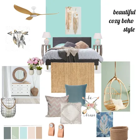beautiful cozy boho style Interior Design Mood Board by Natalie on Style Sourcebook