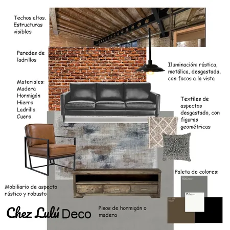 Estilo Industrial Interior Design Mood Board by Chez Lulú Deco on Style Sourcebook