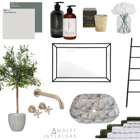 Olive Inspired Luxe Bathroom Interior Design Mood Board by awolff.interiors on Style Sourcebook