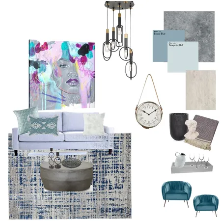 Blue and concrete Interior Design Mood Board by DesignNess99 on Style Sourcebook
