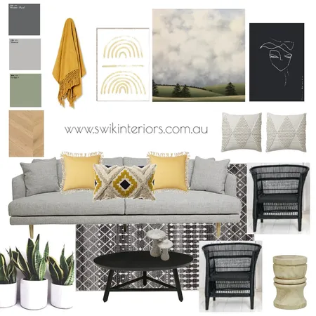 Monochrome Inspired Lounge Room Interior Design Mood Board by Libby Edwards Interiors on Style Sourcebook