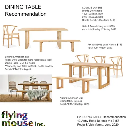 Pooja- P2. Dining Table recommendation Interior Design Mood Board by Flyingmouse inc on Style Sourcebook