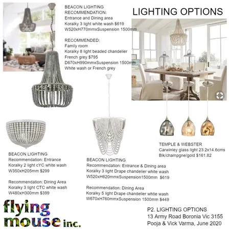Pooja - Lighting Options Interior Design Mood Board by Flyingmouse inc on Style Sourcebook