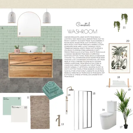 Coastal Washroom Interior Design Mood Board by Nanahara on Style Sourcebook