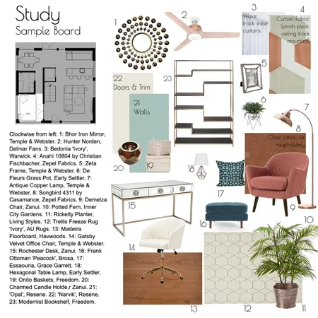 Mod9 Study Interior Design Mood Board by AbbieJones on Style Sourcebook