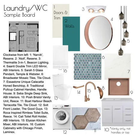 Mod9 Laundry WC Interior Design Mood Board by AbbieJones on Style Sourcebook