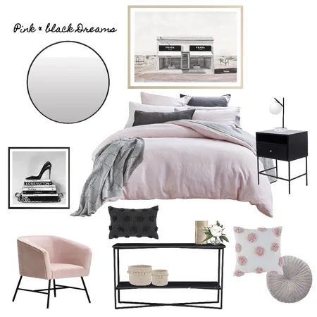 Pink and Black dreams Interior Design Mood Board by Kelly on Style Sourcebook