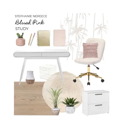 Blush Pink Study Interior Design Mood Board by Steph Nereece on Style Sourcebook