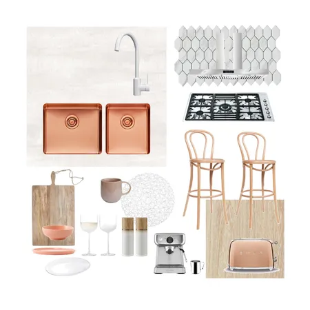 Copper, White and Pink Kitchen Interior Design Mood Board by Steph Nereece on Style Sourcebook