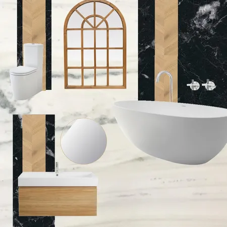 marble & wood bathroom Interior Design Mood Board by dekel on Style Sourcebook