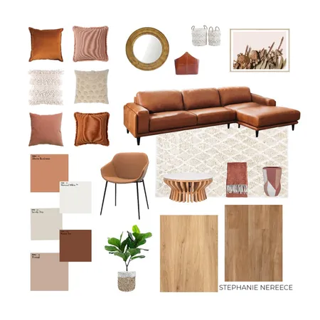 Pink Terracotta Living Room Interior Design Mood Board by Steph Nereece on Style Sourcebook