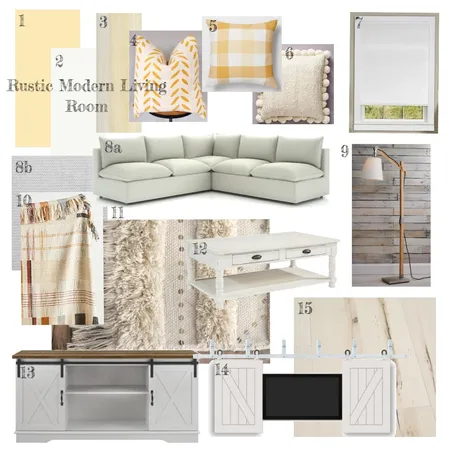 Rustic Modern Living Room Interior Design Mood Board by Newgirl1994 on Style Sourcebook