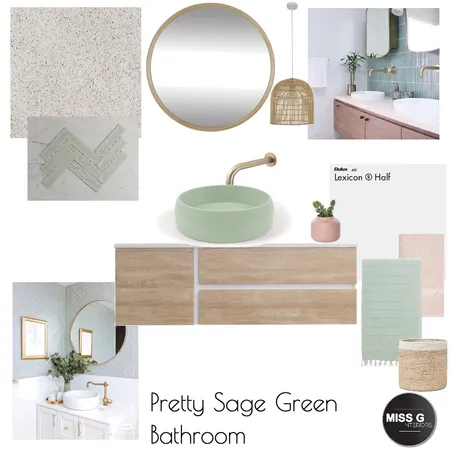 Pretty Sage Green Bathroom G Interior Design Mood Board by MISS G Interiors on Style Sourcebook