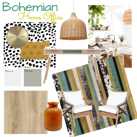 Boho Home Office Interior Design Mood Board by miacarella on Style Sourcebook
