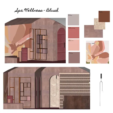 SpaWellness- Moody Blush Pink Interior Design Mood Board by Vanessa Ondaatje on Style Sourcebook