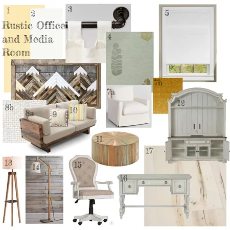 Rustic Office and Media Room Interior Design Mood Board by Newgirl1994 on Style Sourcebook
