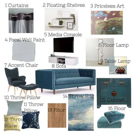 Modern Living Room Interior Design Mood Board by Shari Dang on Style Sourcebook