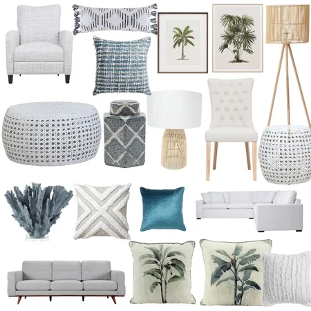 Hamptons Style Lounge Room Interior Design Mood Board by KelseyAT on Style Sourcebook
