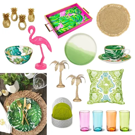 Tropical Tablescape Interior Design Mood Board by LDecorista on Style Sourcebook